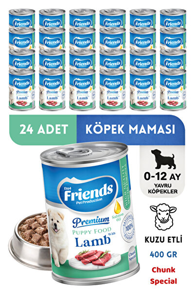 Friends Premium Kuzu Etli Yavru Köpek Konservesi 24x400 gr (Chunk Special)