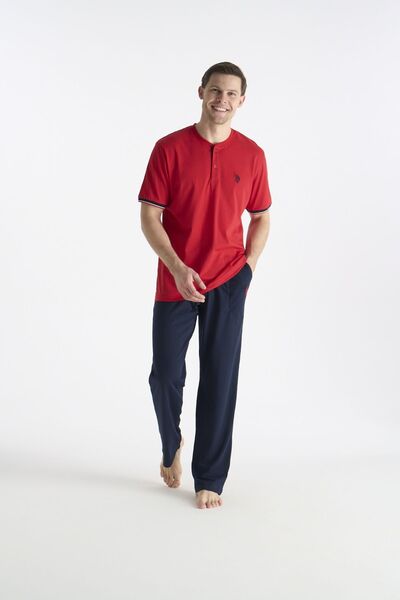 U.S. Polo Assn. 19029B Set de pijamale pentru bărbați, roșu, cu mânecă scurtă...