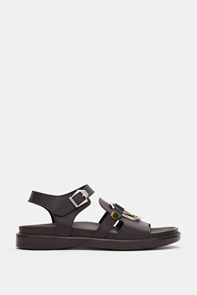 selin shoes Sandale de damă Armone cu cataramă aurie reglabilă la gleznă - MARO