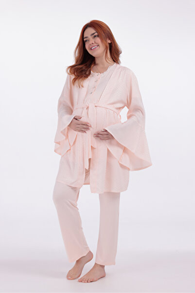 Yulem Homewear Νέα σεζόν Σετ πιτζάμες 3 τεμαχίων για εγκύους με σχέδιο μανίκι...