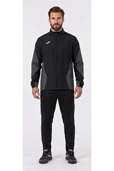 Joma Αδιάβροχο σακάκι Stadio Ανδρικό Ανθρακί Μαύρο 9212430