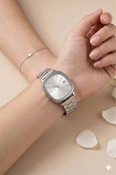 OQQO Serenya Rectangular Case Gray Cord Gray Case Women's Wristwatch