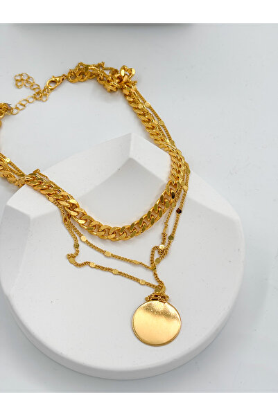 Be shine accessories Çoklu Görünümlü Kalın Zincirli Kolye