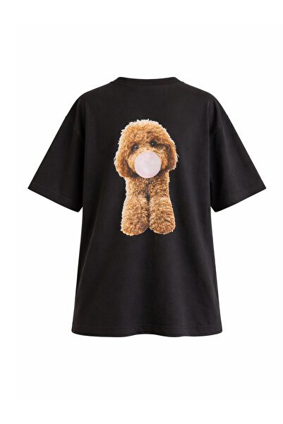 Harera Tricou supradimensionat din bumbac cu imprimeu pudel