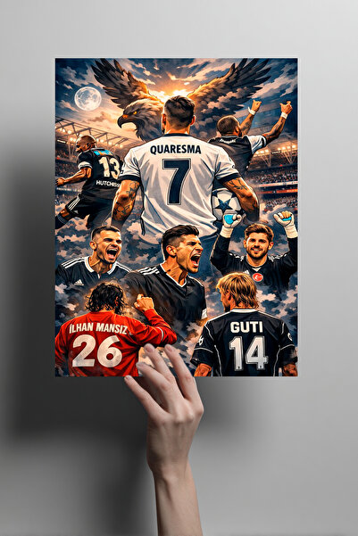 Metalino Siyah Beyaz Efsaneler Taraftar Metal Poster – Dekoratif Duvar Tablosu
