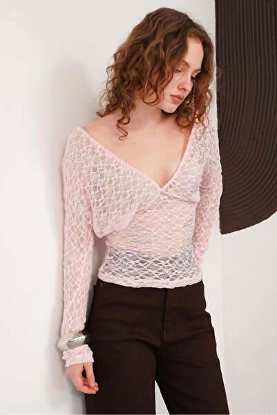 Lady Pixie Μπλούζα με λαιμόκοψη V και διακοσμητικά κορδόνια