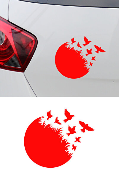 New Jargon ملصق سيارة بتصميم طائر الحرة - ملصق سيارة على شكل طيور طائرة 15x13 سم