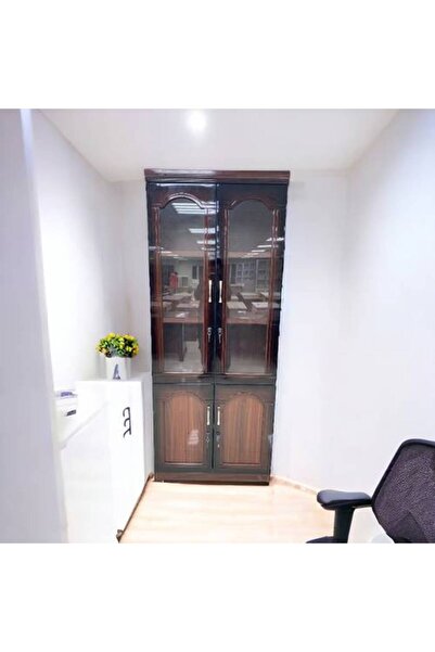 Al Saadah Home خزانة مكتب خشبية بنية اللون
