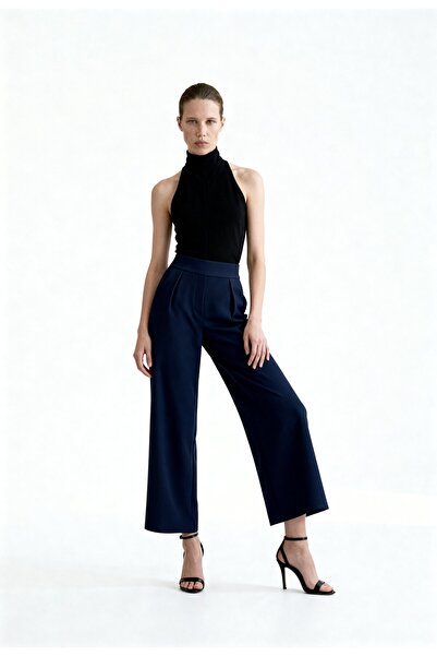 HAKKE Παντελόνι με φαρδιά μπατζάκια και τσέπες, ψηλόμεσο