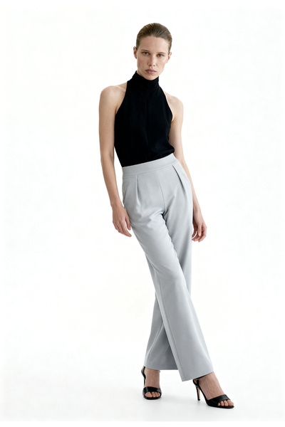 HAKKE Παντελόνι με φαρδιά μπατζάκια και τσέπες, ψηλόμεσο