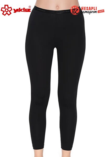 YILDIZ 3646 Premium γυναικείο κολάν με ψηλή μέση γραμμή, μαύρο βαμβακερό Lycr...