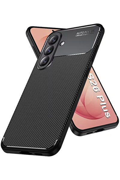 Nezih Case Samsung Galaxy S26 Plus Uyumlu Kamera Korumalı Karbon Tasarım Koru...