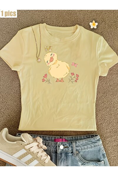 Toum Μπλούζα Κροπ με Ζώνη, Χαριτωμένο Κοριτσίστικο Στυλ