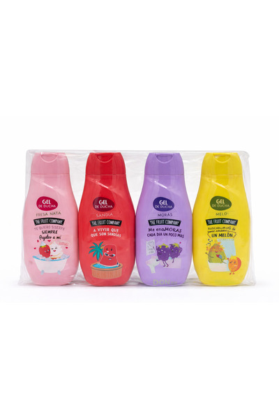 THE FRUIT COMPANY Set 4× Gel de duș – Fresa Nata, Sandía, Moras și Melón