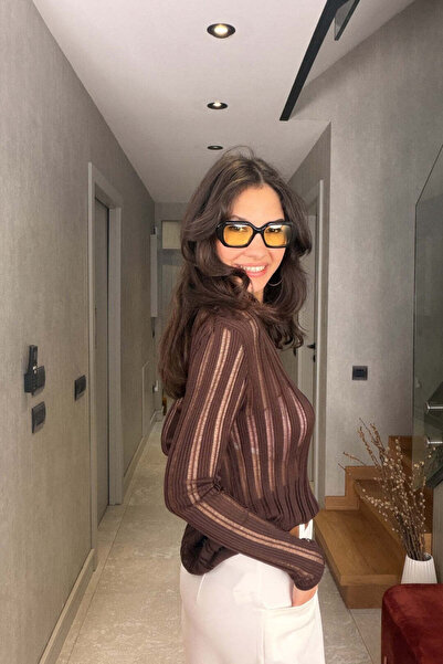 FABB Καφέ ριγέ μπλούζα Mercerized