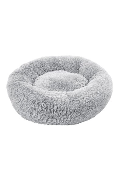 jumi Στρόγγυλο βελούδινο κρεβάτι, γκρι - 60x60