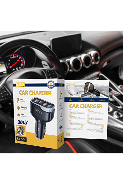 Denx شاحن سيارة بقوة 30 واط موديل DX143