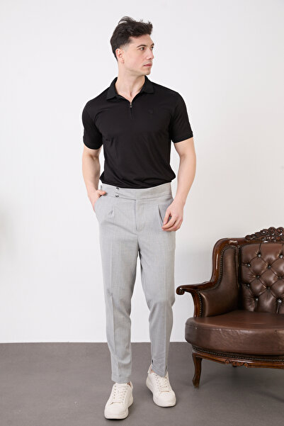 SEASON COAT ΑΝΔΡΙΚΟ ΠΑΝΤΕΛΟΝΙ ΑΠΟ ΥΦΑΣΜΑ ΛΙΚΡΑ ΜΕ ΔΙΠΛΑ ΚΟΥΜΠΙΑ ΚΑΙ ΠΛΙΝΤΑΣΜΕΝΟ