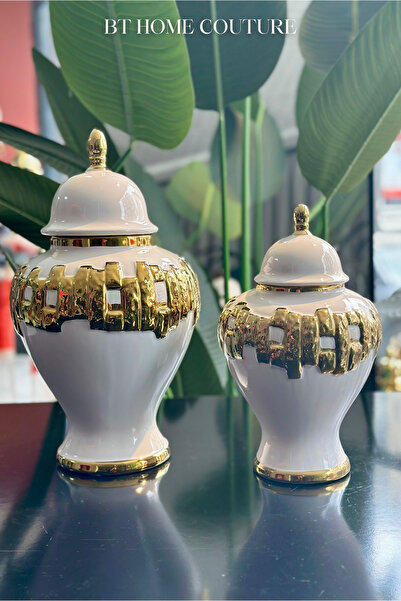 vazo 2'Lİ BEYAZ GOLD TASARIM KÜP