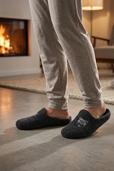 GEZER 16611 Ανδρικές χειμερινές αφαιρούμενες παντόφλες μοκέτας για το σπίτι μ...