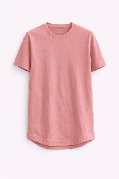 Double Dorsch Oval Kesim Long Fit Unisex T-Shirt Gül Rengi