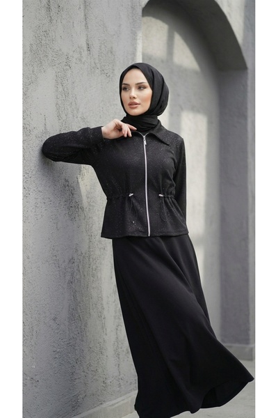modam miss Oysho Simli Etekli Siyah Takım 8250