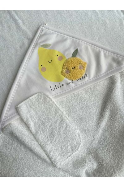 İloya Naturel 100% Cotton Baby Bathrobe Towel + Washcloth Set I 0-2 Years
