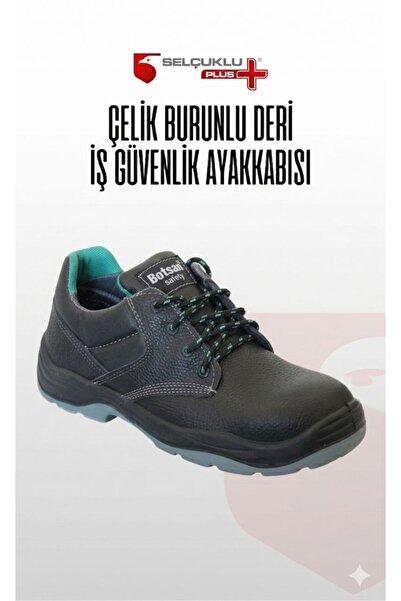 Botsan K-100 S1 Çelik Burunlu Deri İş Güvenlik Ayakkabısı Antistatik Kaymaz T...