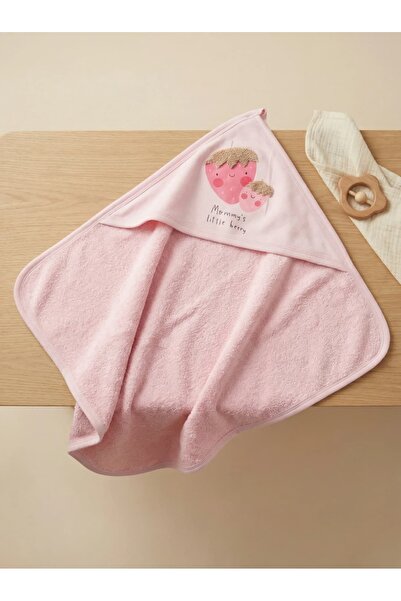İloya Naturel %100 Pamuk Bebek Bornoz Havlu + Kese Set I 0-2 Yaş