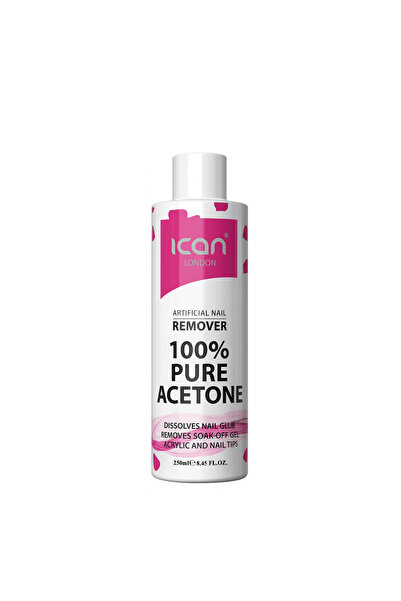 Ican London مزيل طلاء الأظافر بالأسيتون النقي 250 مل - لإزالة الجل بالأشعة فو...
