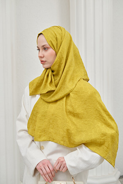 Mira İpek Loop Pattern Cotton Ayrobin Jacquard Shawl Women