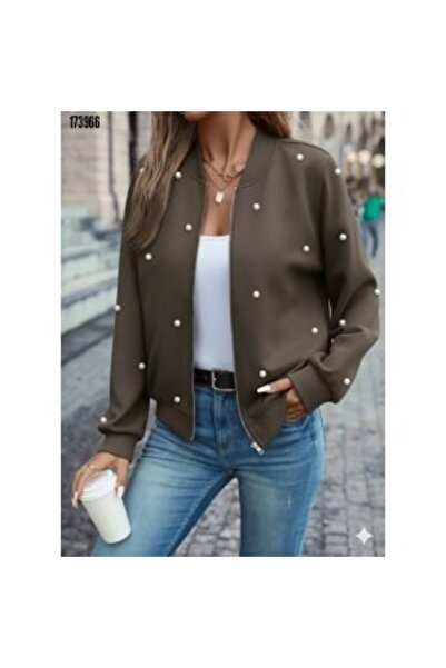 Angel Γυναικείο κοντό μοντέρνο μπουφάν με μακρυμάνικο μπροστινό φερμουάρ και ...