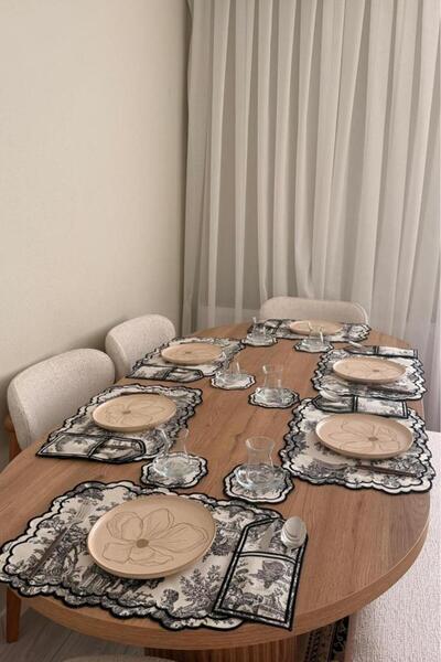 Çeyiz Diyarı Σετ σερβιρίσματος Ocean Linen American 19 τεμαχίων Ανθρακί