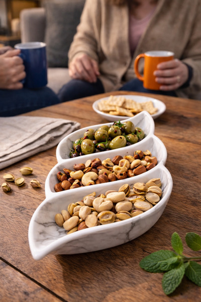 DECORS CENTER Damla desenli 3 gözlü çerezlik