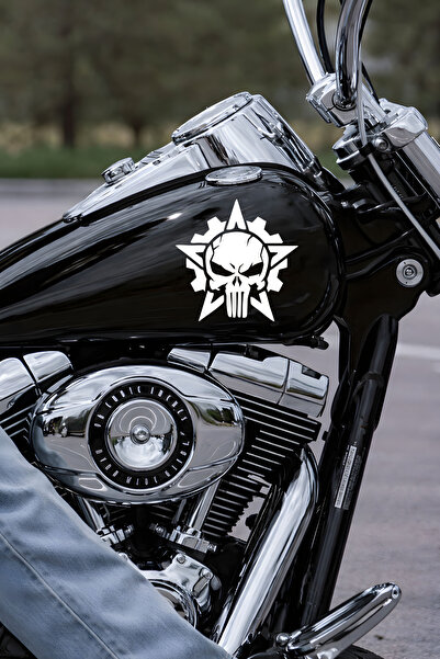 MIGNATIS Kuru Kafa Oto Sticker - Dişli Çarklı Kuru Kafa Sticker - Araba Motor...
