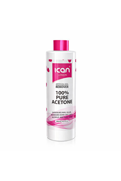 Ican London Pure Acetone Nail Polish Remover 500ml – UV Gel Soak Off, Profess...