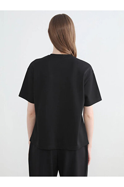 LC Waikiki Lcw Modest Anthracite Stone Soft Touch Women's T-Shirt