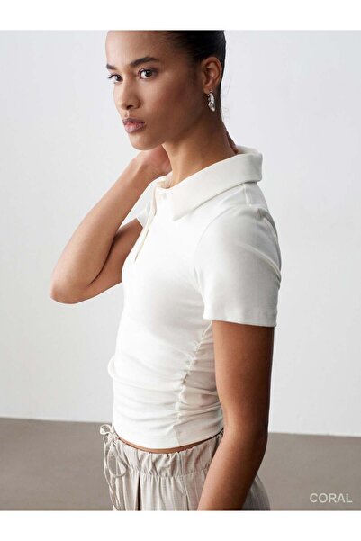 Coral Polo Collar Badi 32614 Ecru