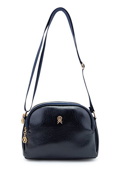 minebag Zippered Multi-Compartment Willson Women's Crossbody Bag Navy Blue