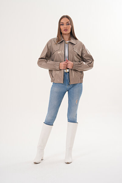 Metins Leather Kadın Çift Taraflı Giyilebilir Hakiki Deri Mont - Rahat Kesim,...