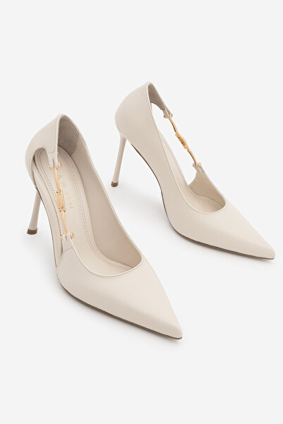 Marjin Γυναικεία παπούτσια στιλέτο με μυτερή μύτη και χρυσή πόρπη στο πλάι, λ...