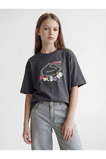 LC Waikiki Crew Neck Printed Girl's T-Shirt