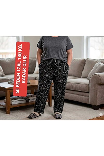 BOYA MODA BÜYÜK EXTRA BATTAL JUMBO BEDEN VİSKON PENYE KUMAŞ 2 YAN CEPLİ PANTO...
