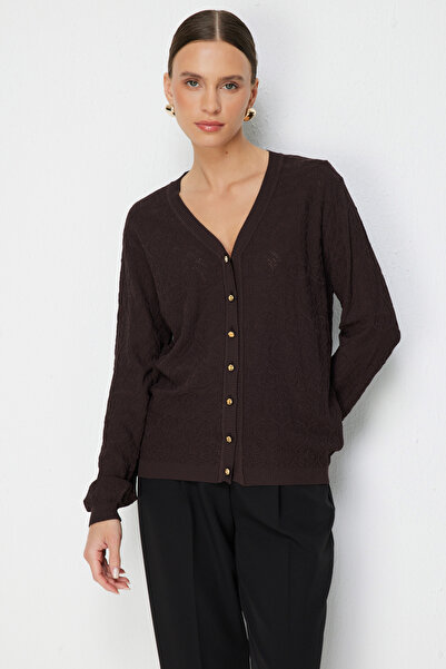 ON V-Neck Patterned Knitwear Cardigan