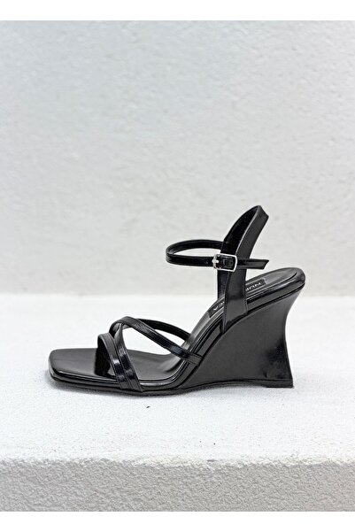 NUR KARACA 8577 Cross Straps 10cm Padded Heel Sandals Shoes for Women