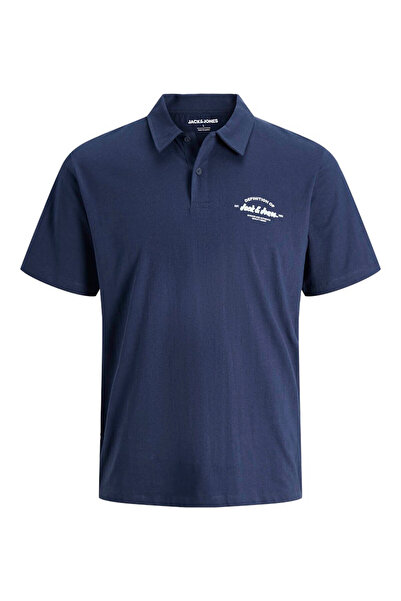 Jack & Jones Jjbrandon Navy Blue Men's Polo Neck T-Shirt 12288118