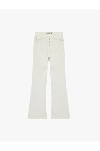 Koton Ψηλόμεσο τζιν παντελόνι με κουμπιά - Τζιν φλαρέ