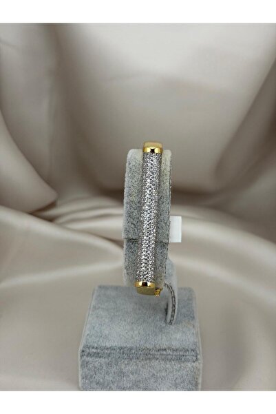 ZS Aksesuar Gold Color Minimal Stone Cuff Bracelet – Modern and Stylish Women...