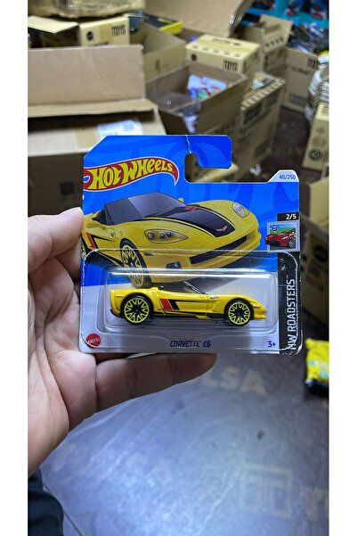 HOT WHEELS Corvette C6 Sarı Metal Oyuncak Araba 1:64