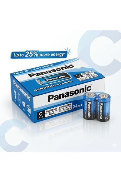 Toptancı Amca Manganez Orta Boy Pil R14 C Boy 1.5V 24 Adet - Ekonomik Toptan ...